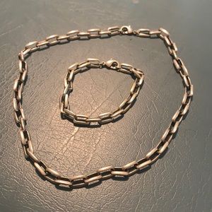 Men’s matching chain bracelet and necklace